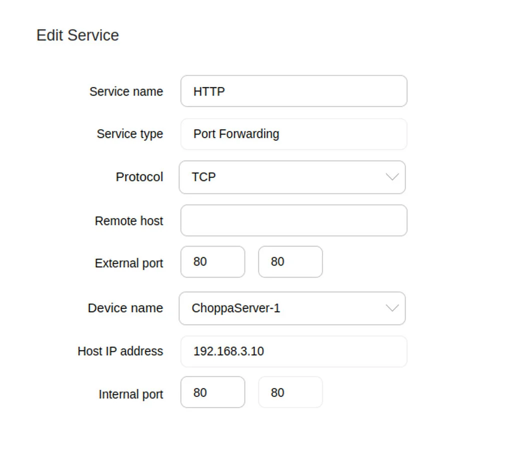 Port forwarding